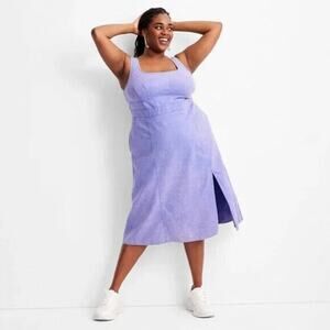 Future Collective Women's Tie-Dye Corset Denim Sleeveless Dress Sz 24 - Violet